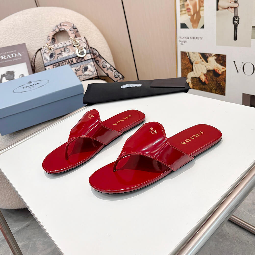 Pra*a Brushed leather thong sandals