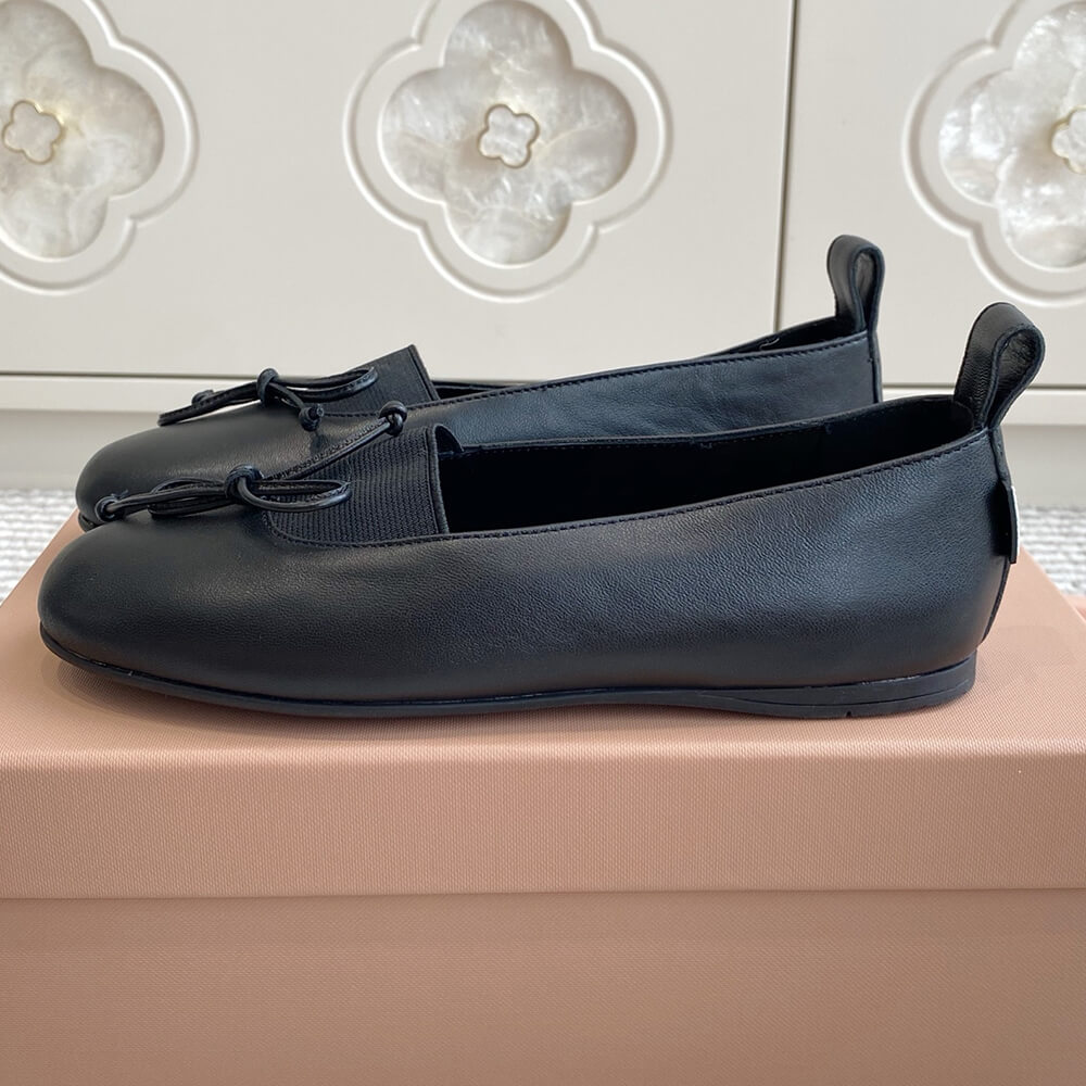 M1um1u ??lan nappa leather ballerinas