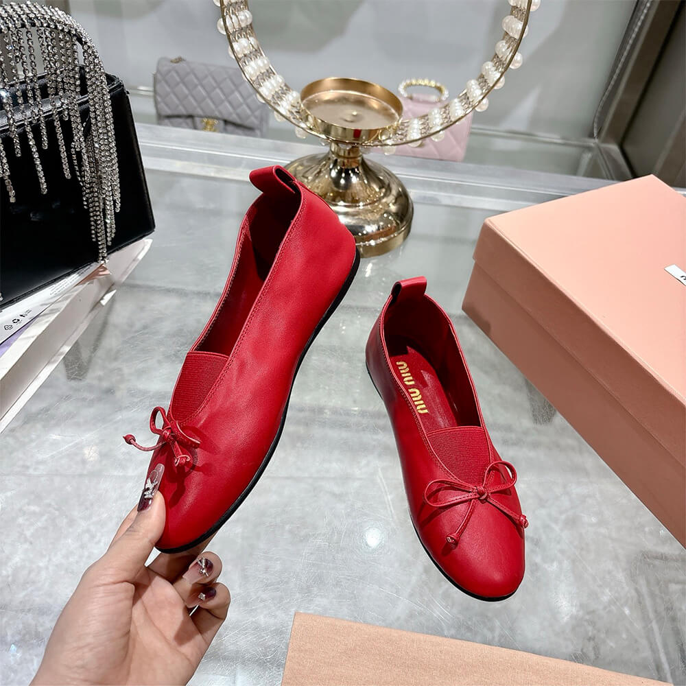 M1um1u ??lan nappa leather ballerinas