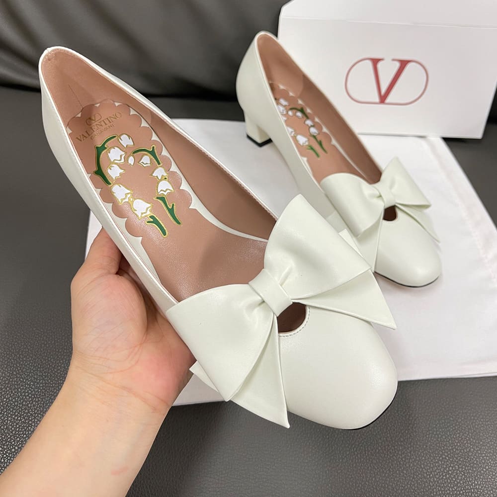 Va1e*ntin0 BOWOW sheepskin high heels (heel height 4.5 cm)
