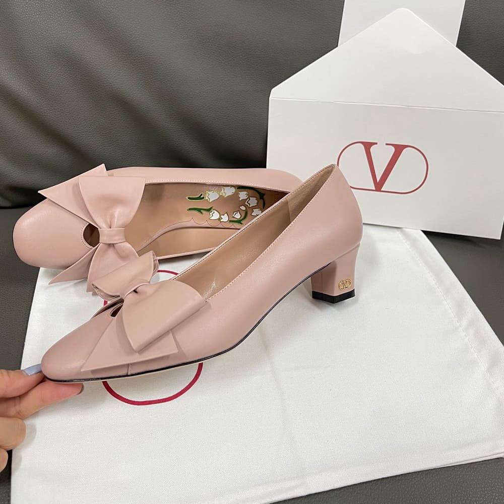 Va1e*ntin0 BOWOW sheepskin high heels (heel height 4.5 cm)