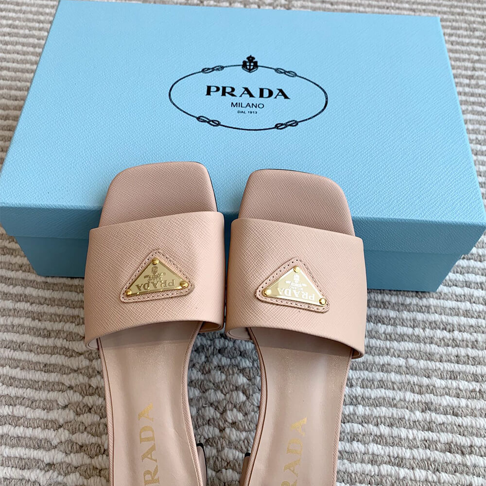 Pra*a Saffiano patent leather sandals