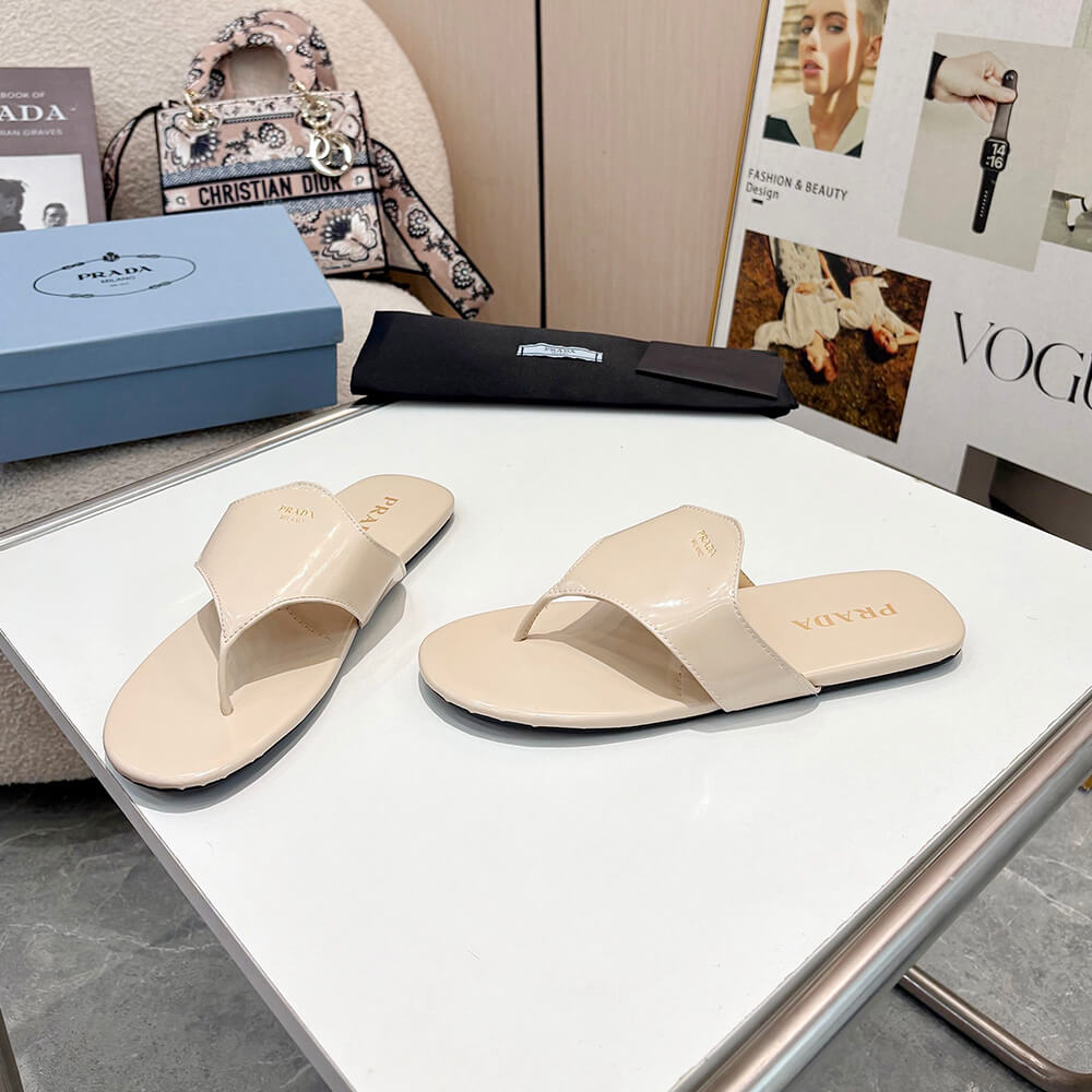 Pra*a Brushed leather thong sandals