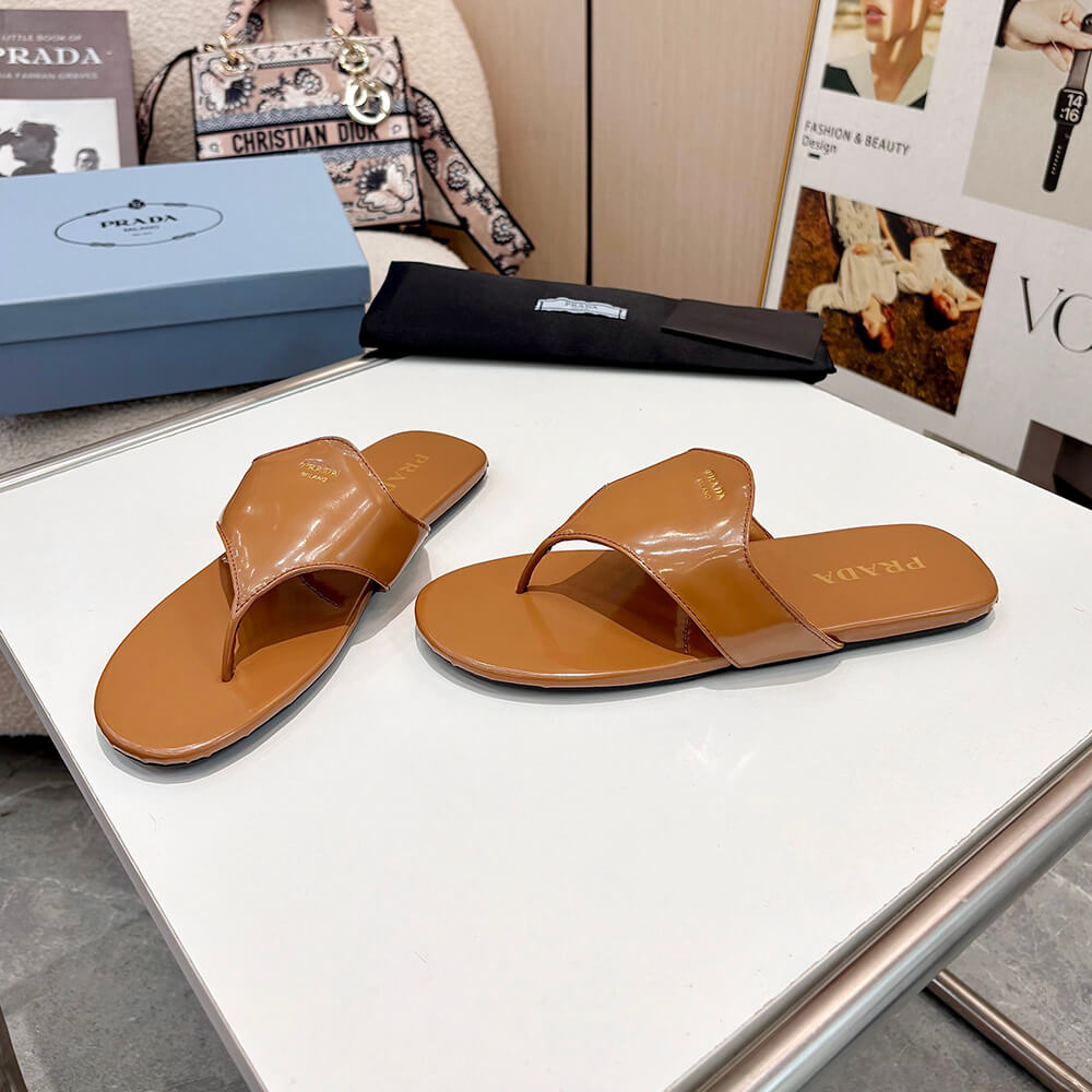 Pra*a Brushed leather thong sandals
