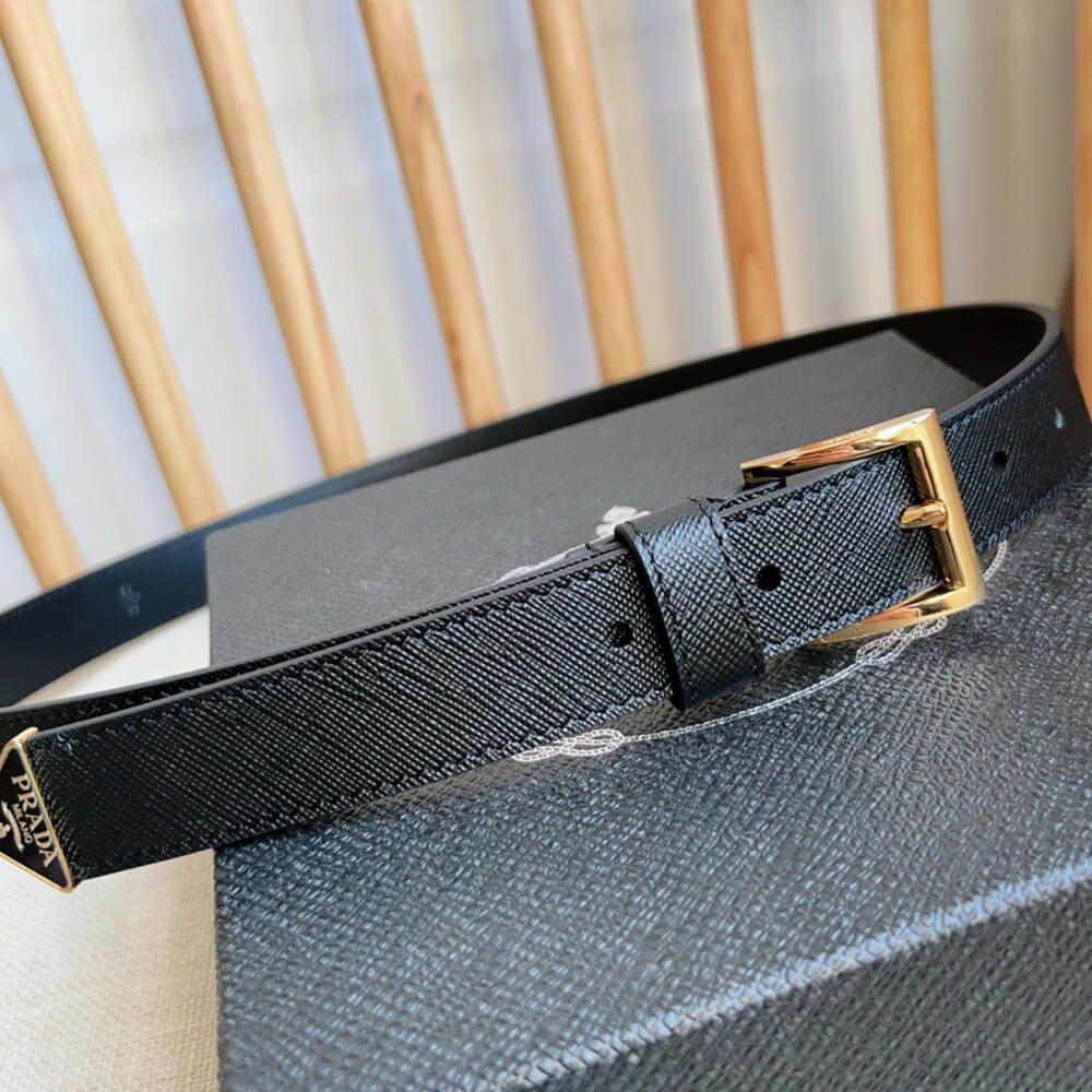 Pra*a Saffiano leather belt