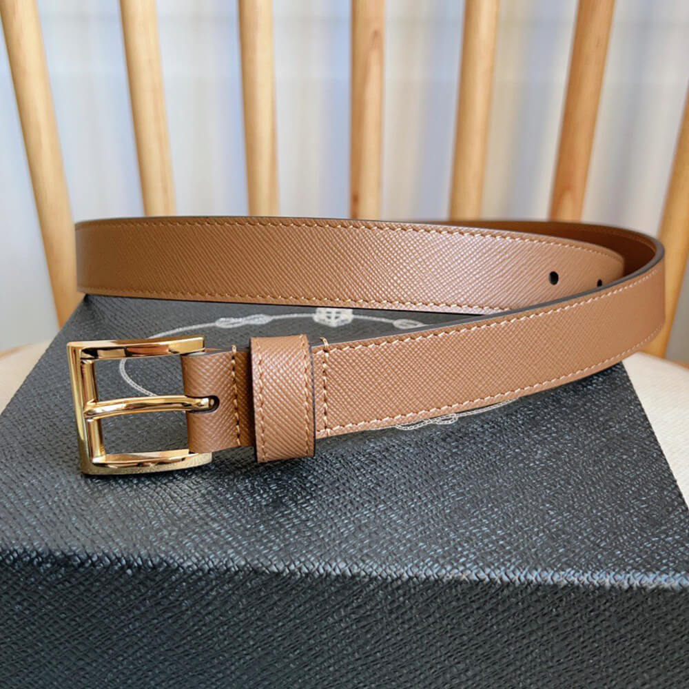 Pra*a Saffiano leather belt