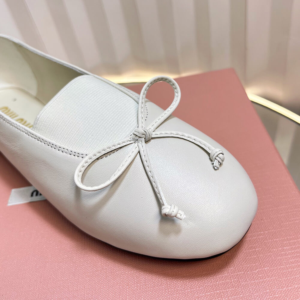M1um1u ??lan nappa leather ballerinas