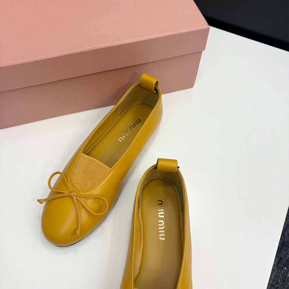 M1um1u ??lan nappa leather ballerinas