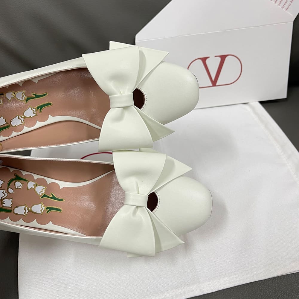Va1e*ntin0 BOWOW sheepskin high heels (heel height 4.5 cm)