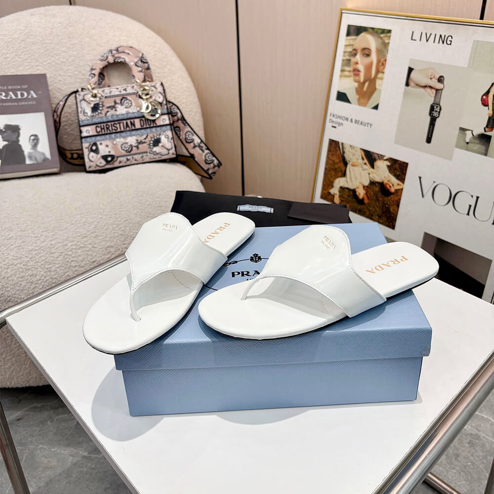 Pra*a Brushed leather thong sandals