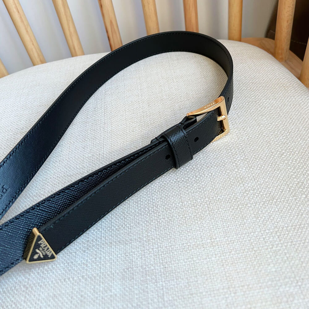 Pra*a Saffiano leather belt