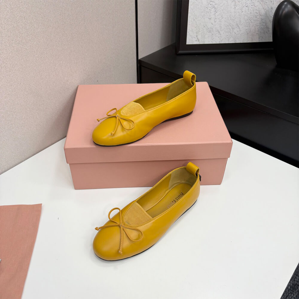 M1um1u ??lan nappa leather ballerinas