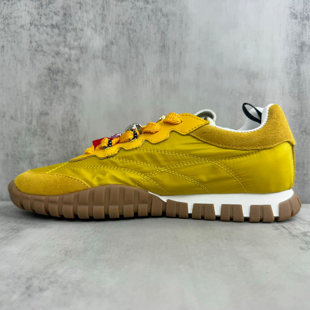 M1um1u Tyre technical fabric and suede sneakers