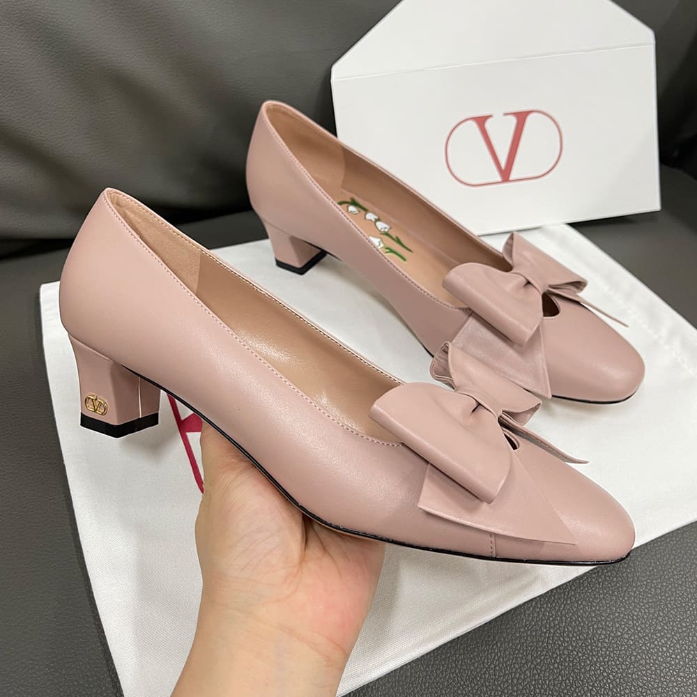Va1e*ntin0 BOWOW sheepskin high heels (heel height 4.5 cm)