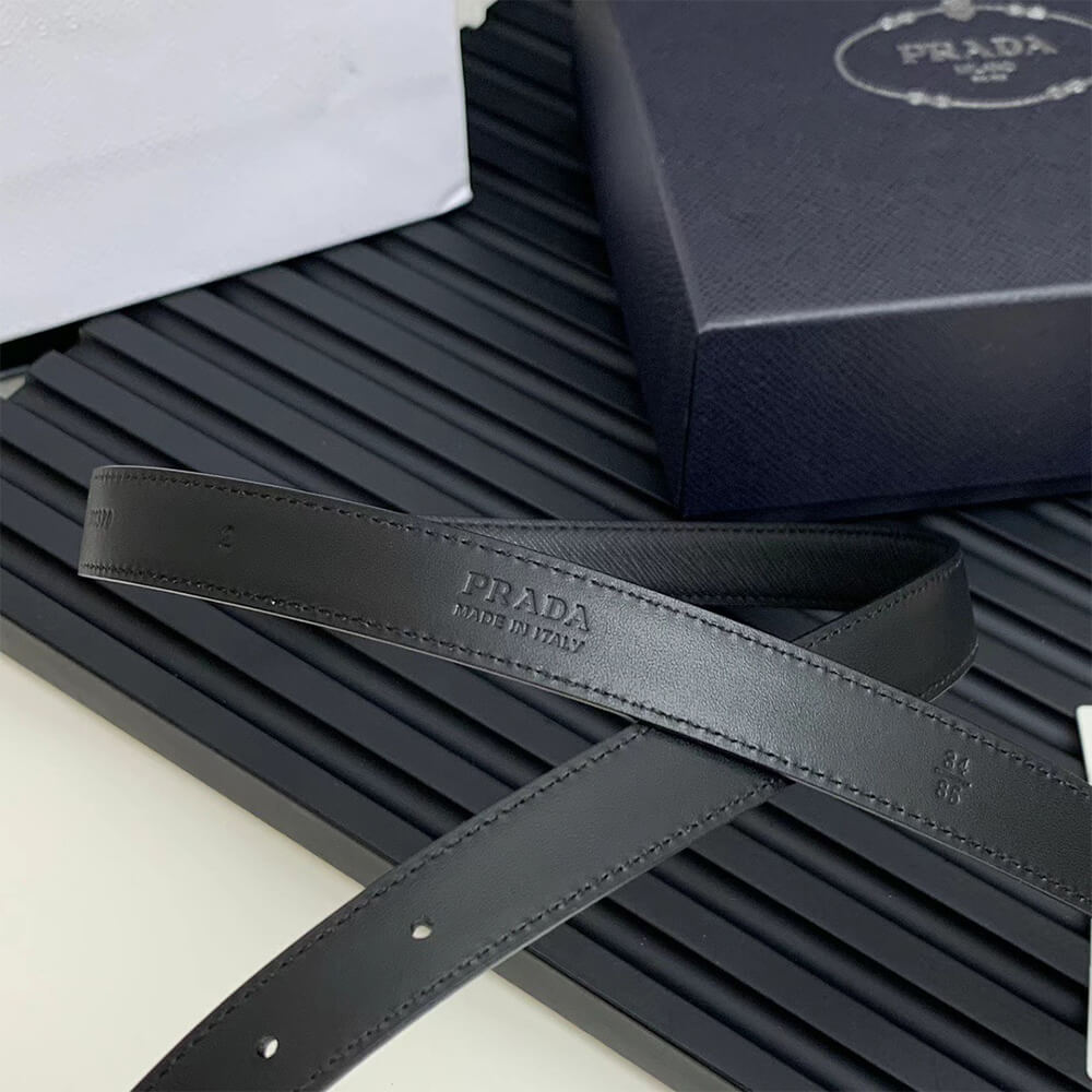 Pra*a Saffiano leather belt