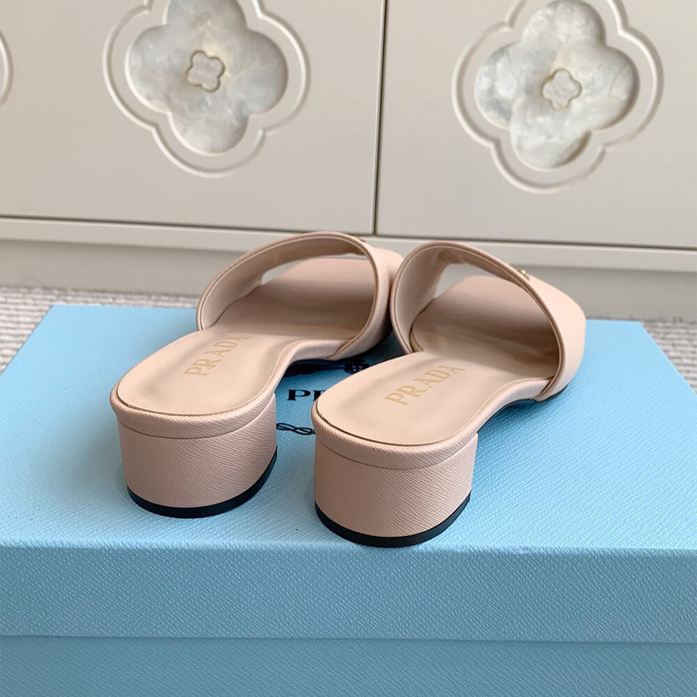 Pra*a Saffiano patent leather sandals