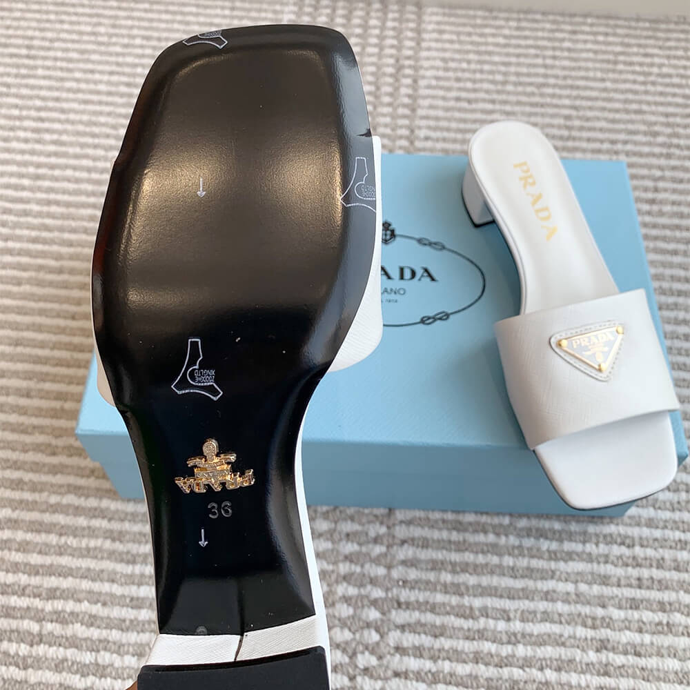 Pra*a Saffiano patent leather sandals