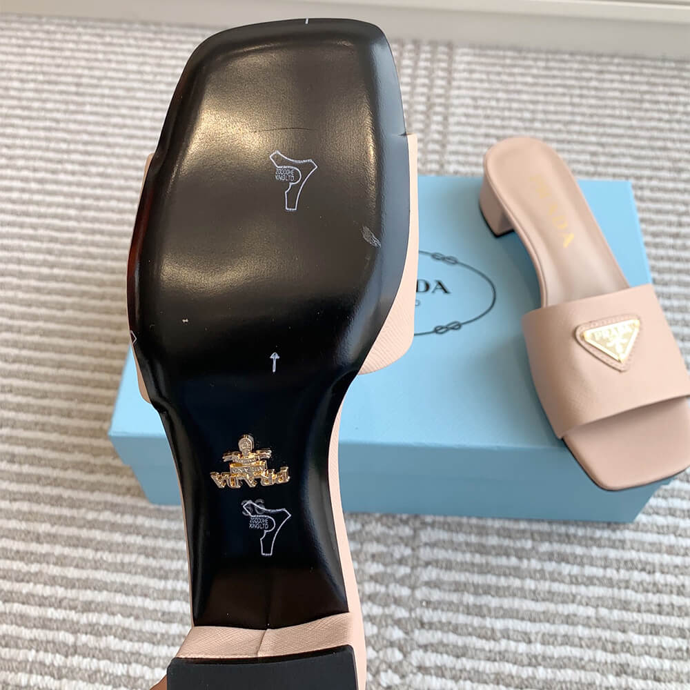 Pra*a Saffiano patent leather sandals