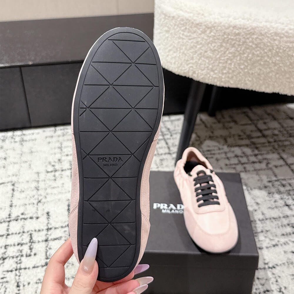 Pra*a Collapse Re-Nylon and suede sneakers