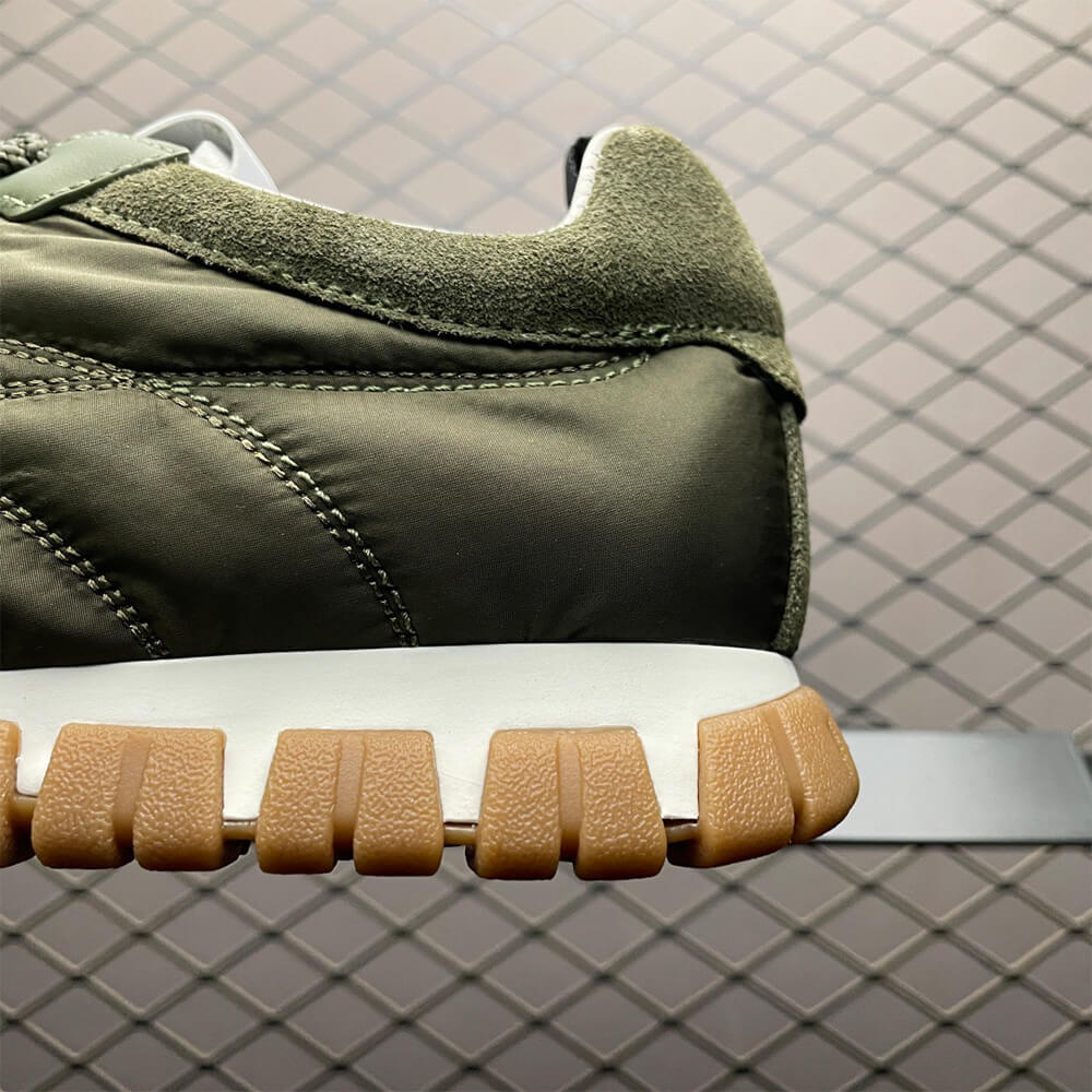 M1um1u Tyre technical fabric and suede sneakers
