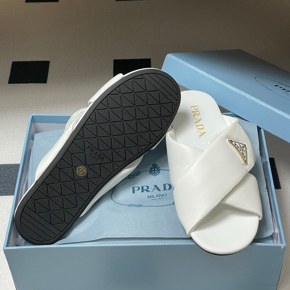 Pra*a Padded nappa leather slides