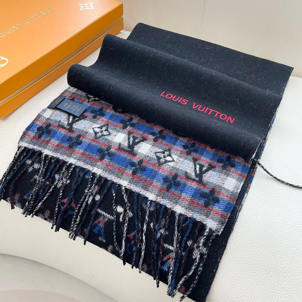 LV Monogram Gradient Tartan City Scarf