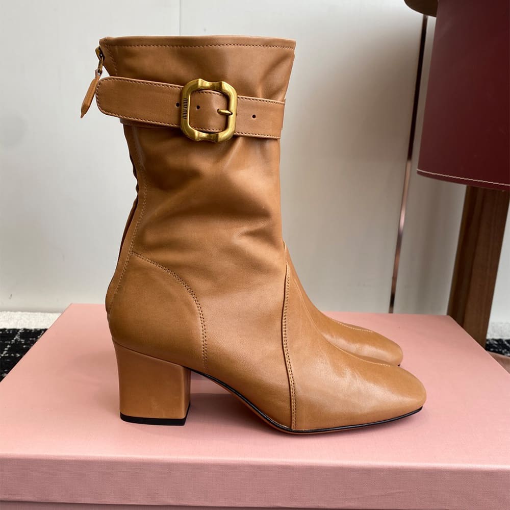 M1um1u Nappa leather booties