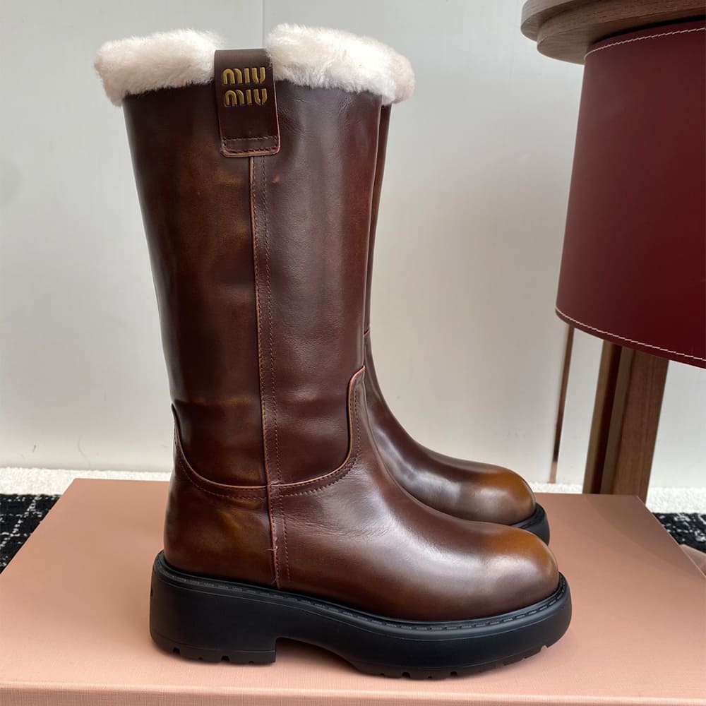 M1um1u fumé leather boots