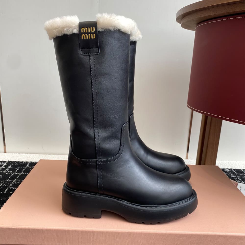 M1um1u fumé leather boots