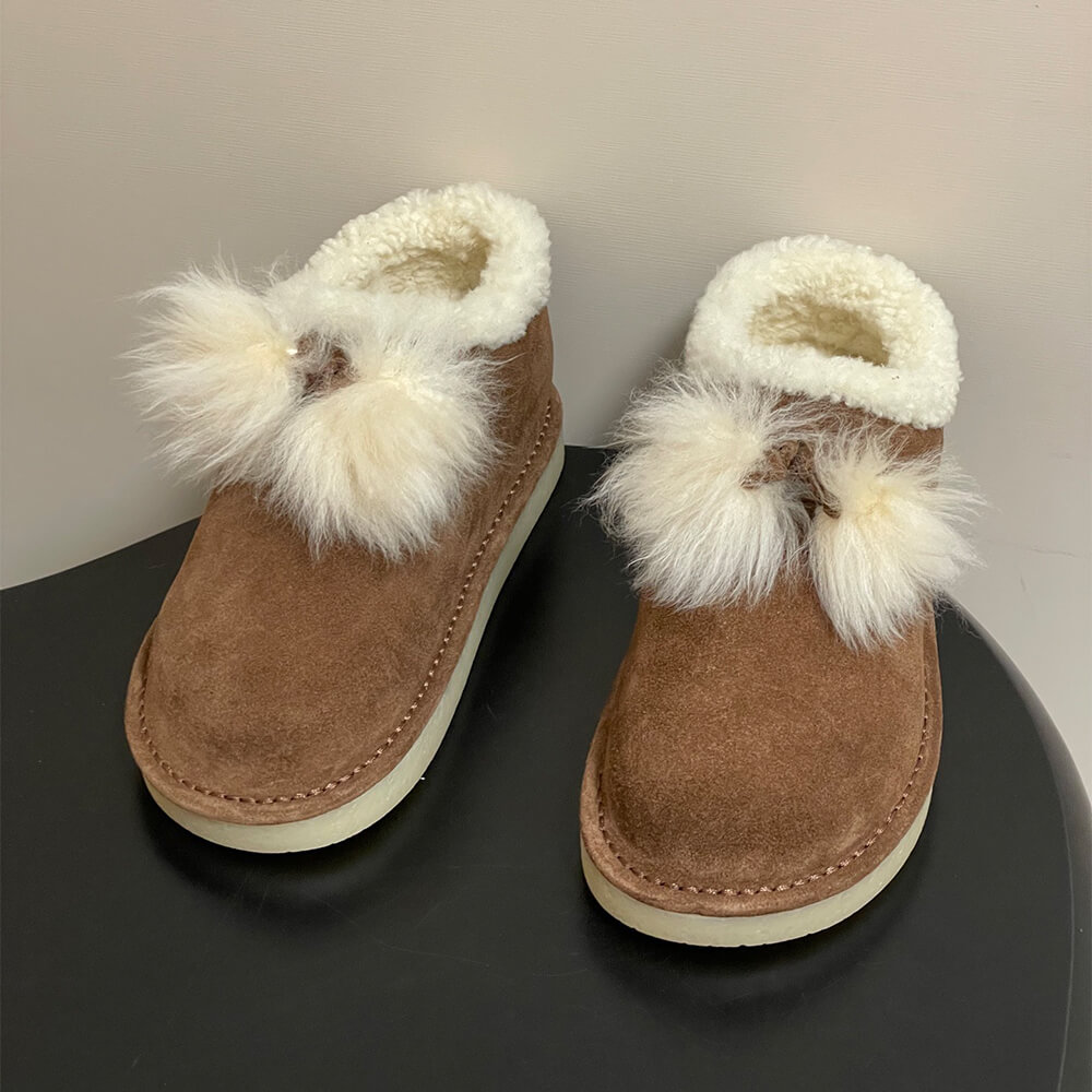 M1um1u Suede and shearling mules