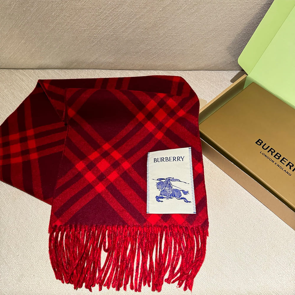 Bv*b*rry Check Cashmere Scarf