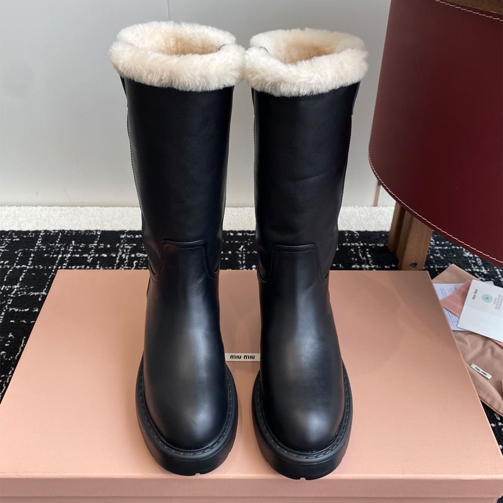 M1um1u fumé leather boots