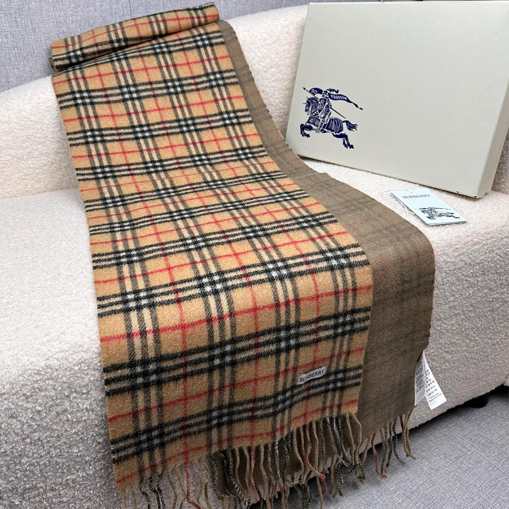 Bv*b*rry Check Cashmere Scarf