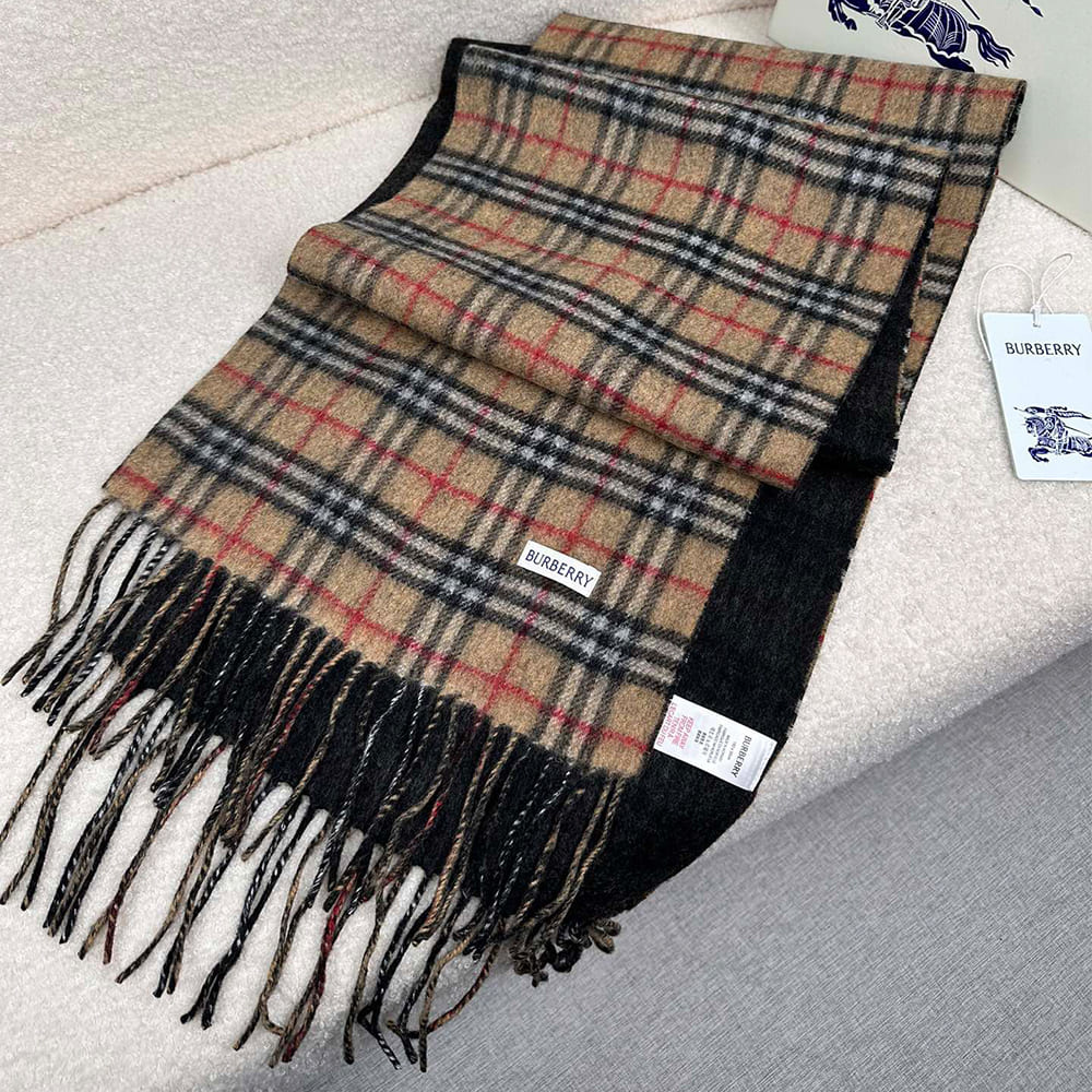 Bv*b*rry Check Cashmere Scarf