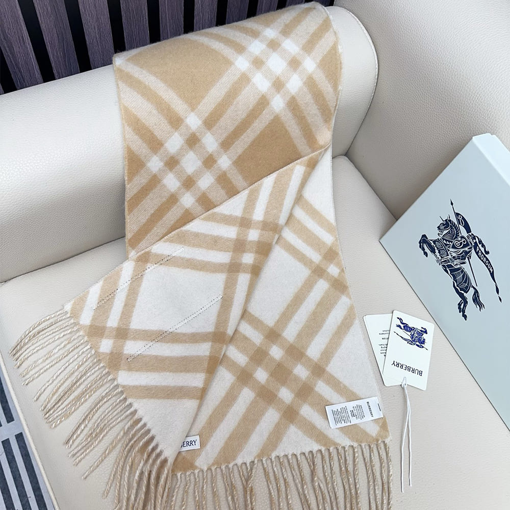 Bv*b*rry Check Cashmere Scarf