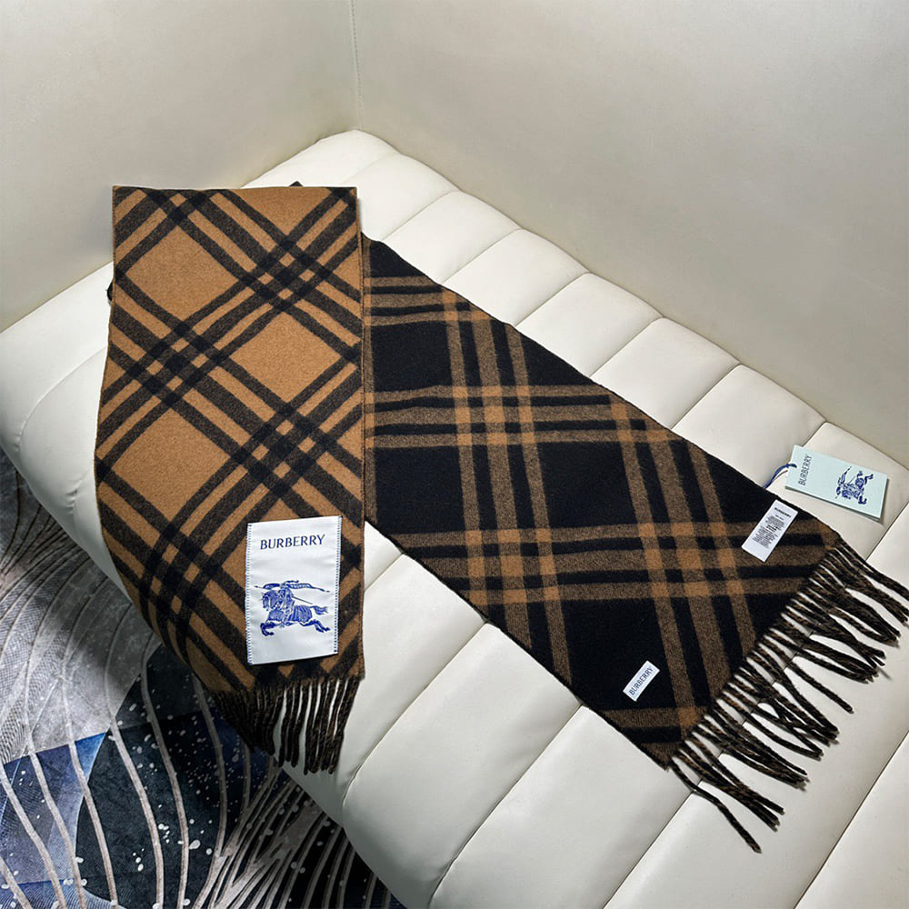 Bv*b*rry Check Cashmere Scarf
