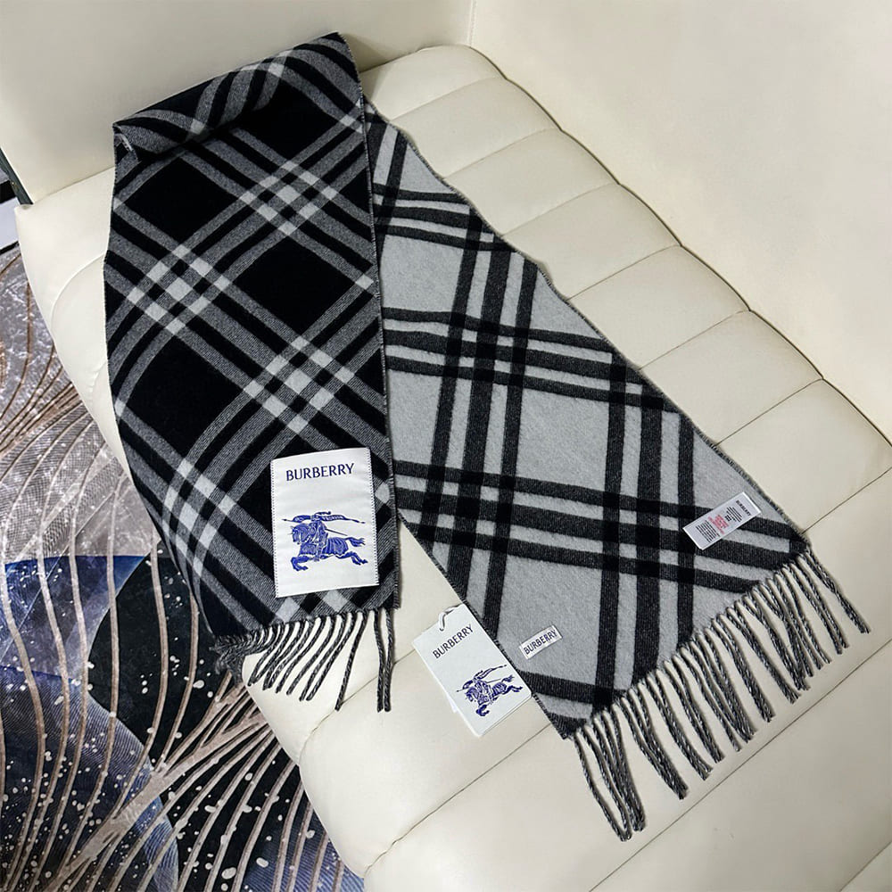 Bv*b*rry Check Cashmere Scarf