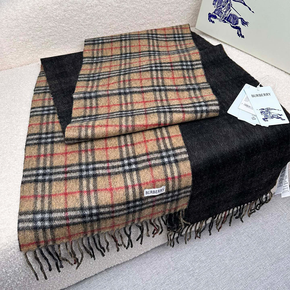 Bv*b*rry Check Cashmere Scarf