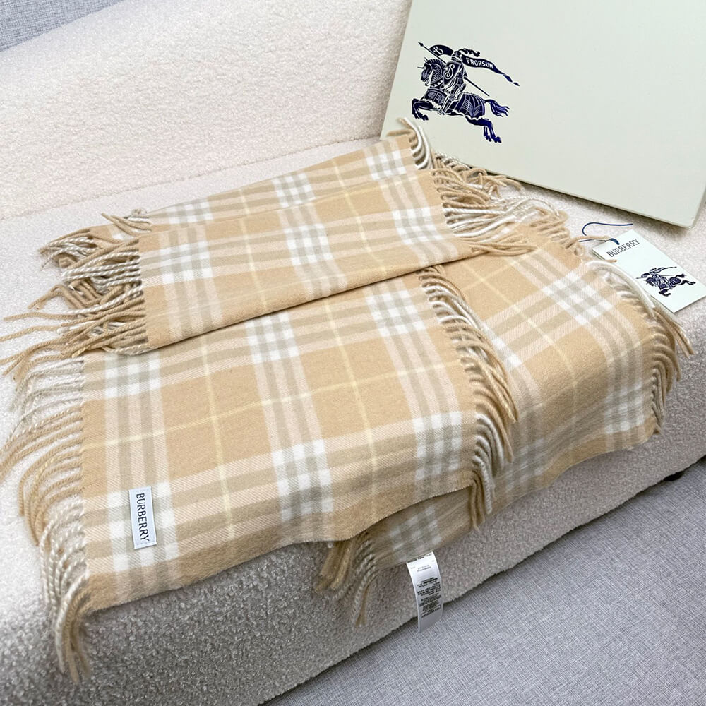 Bv*b*rry Check Cashmere Scarf