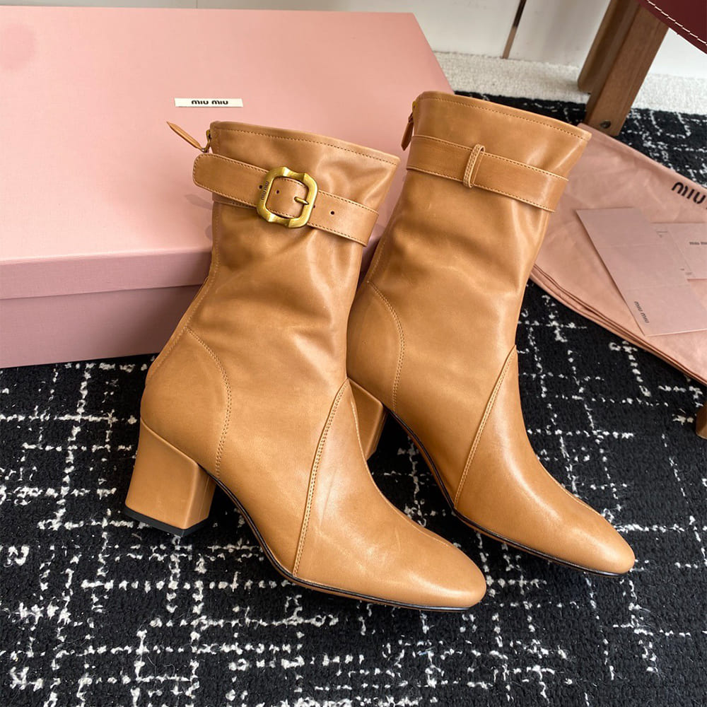 M1um1u Nappa leather booties