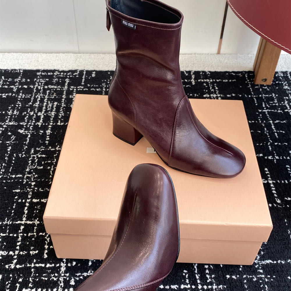 M1um1u Nappa leather booties