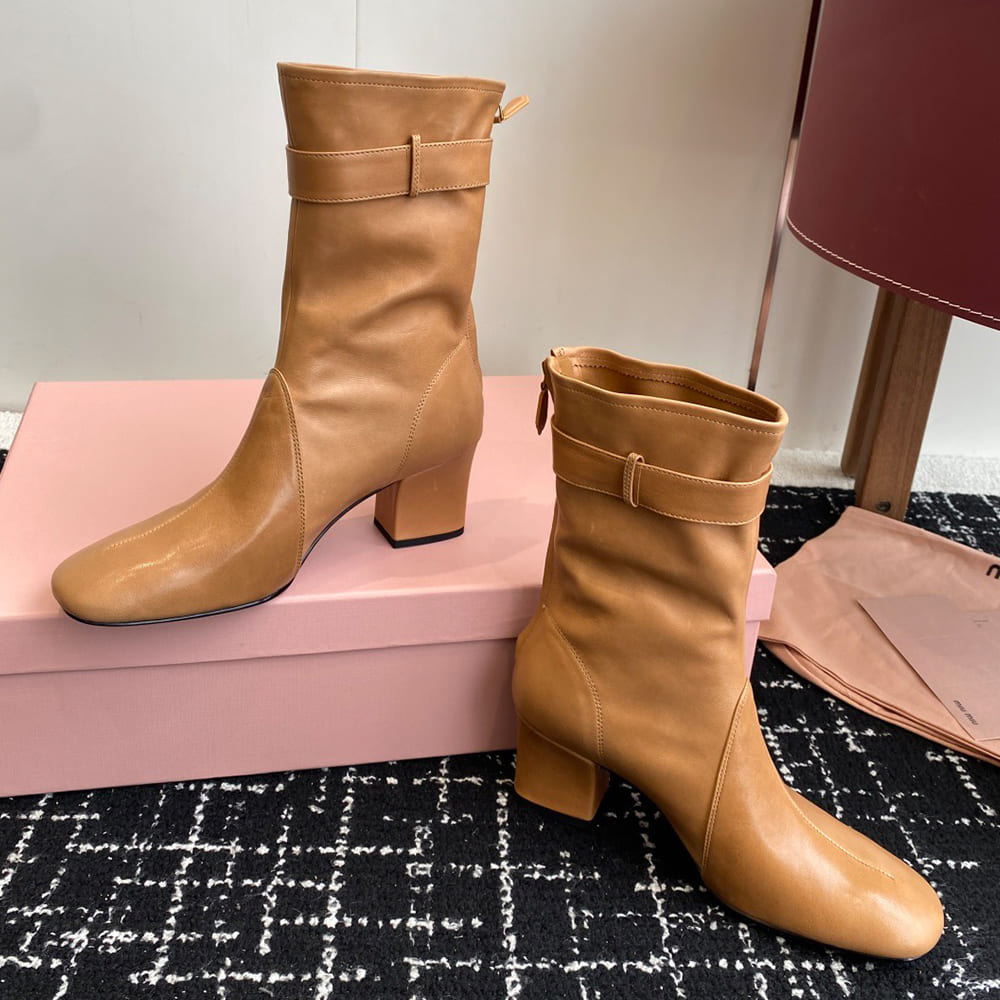 M1um1u Nappa leather booties