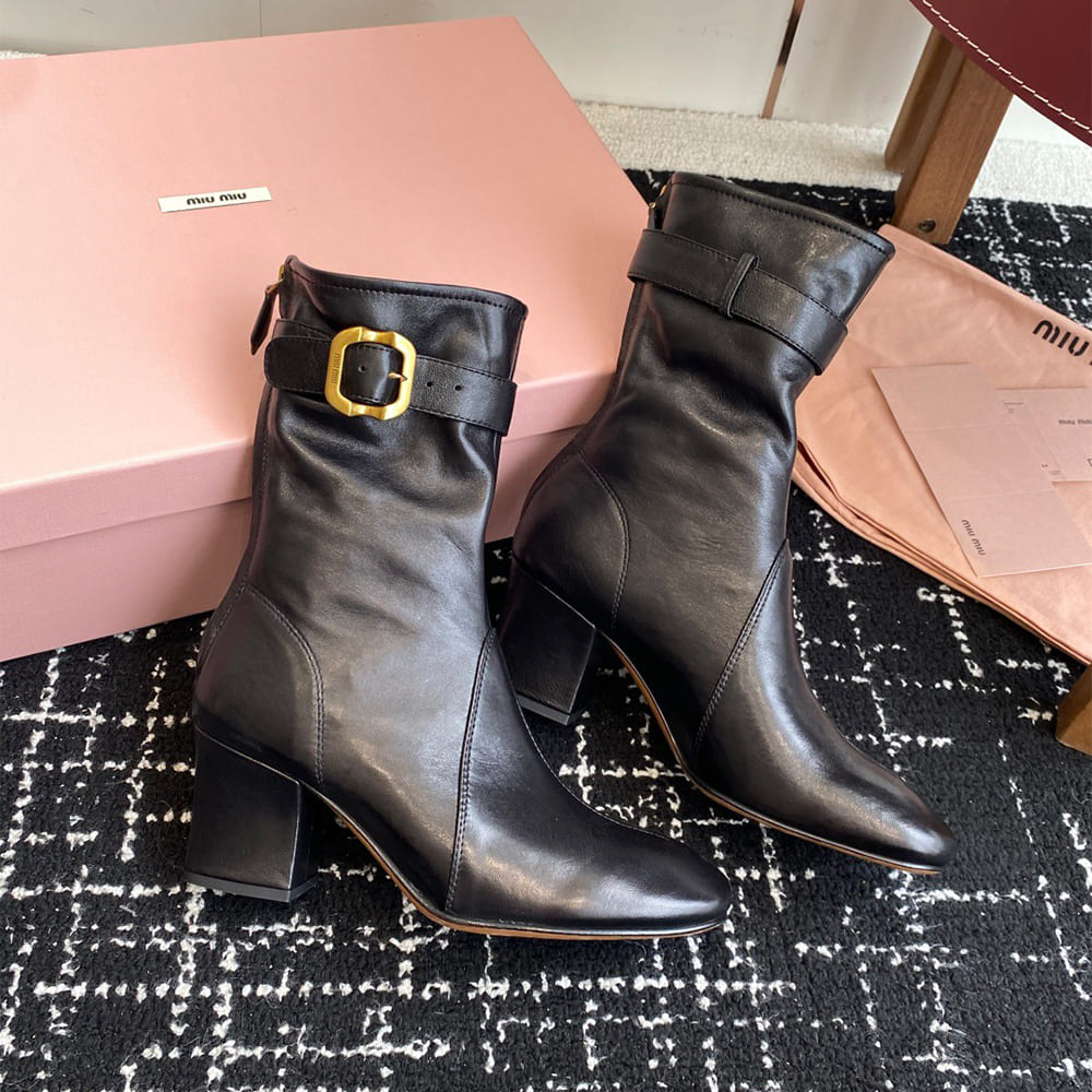 M1um1u Nappa leather booties