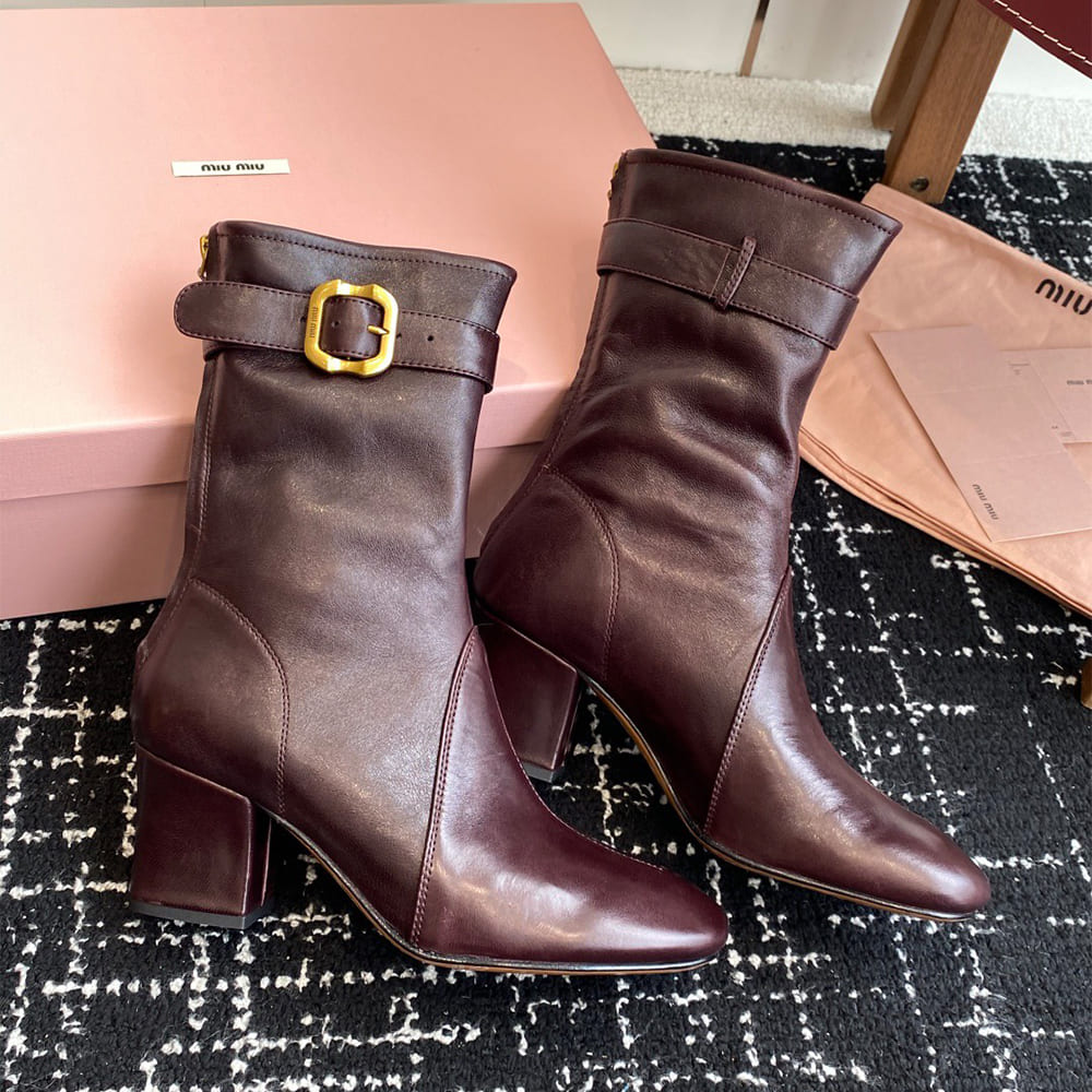 M1um1u Nappa leather booties