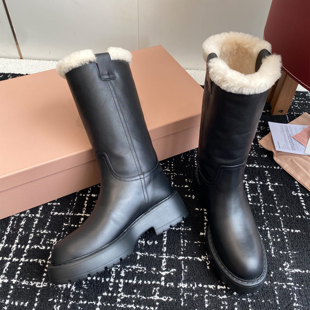 M1um1u fumé leather boots