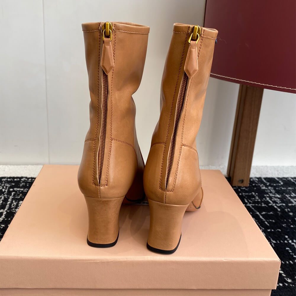 M1um1u Nappa leather booties