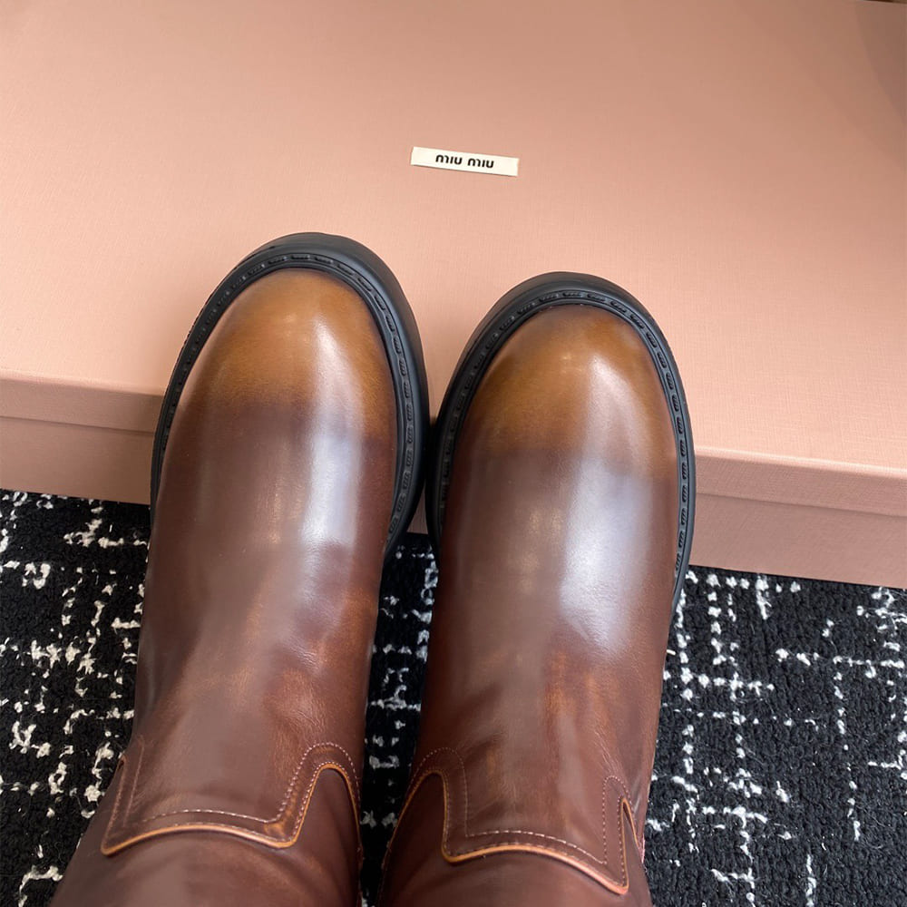M1um1u fumé leather boots