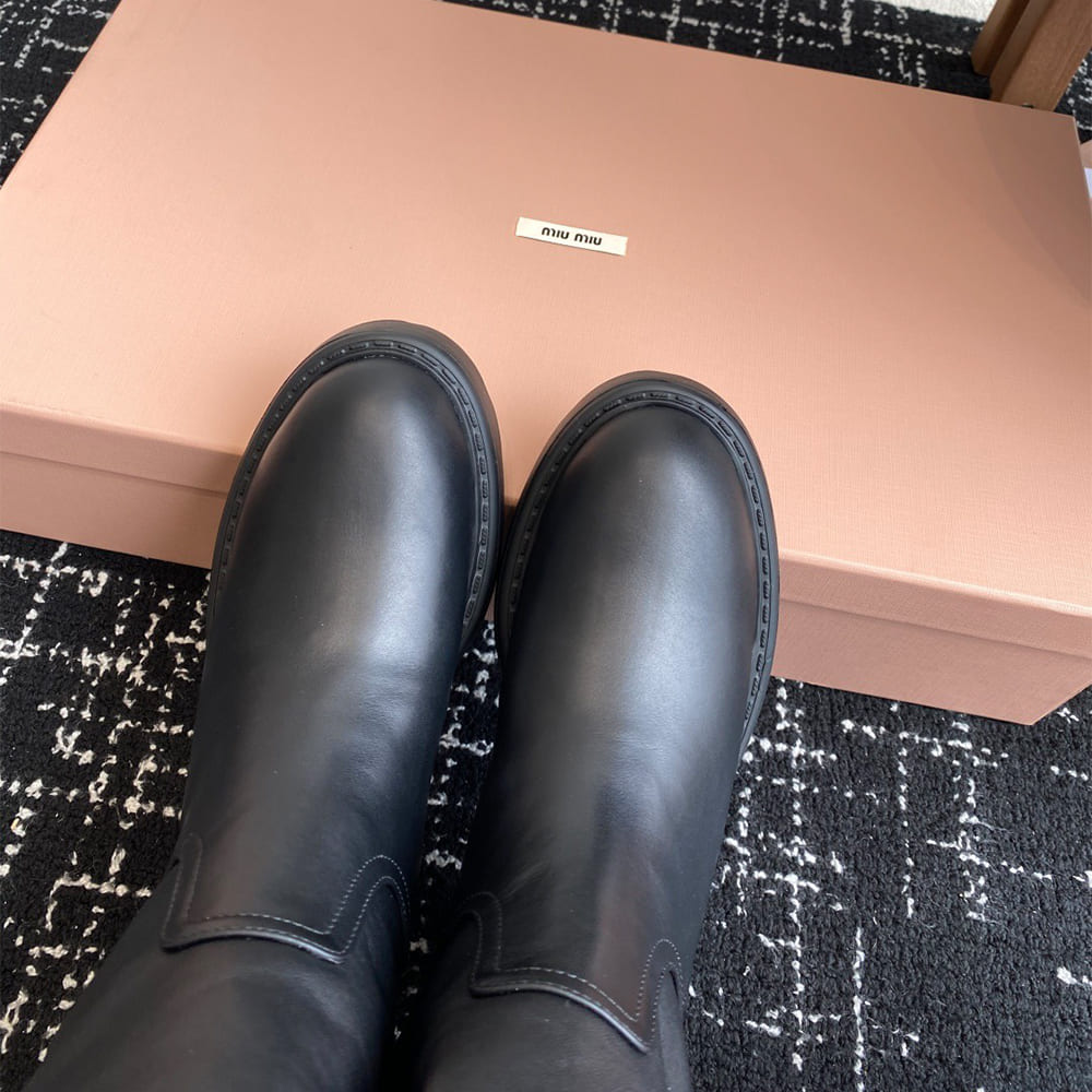 M1um1u fumé leather boots