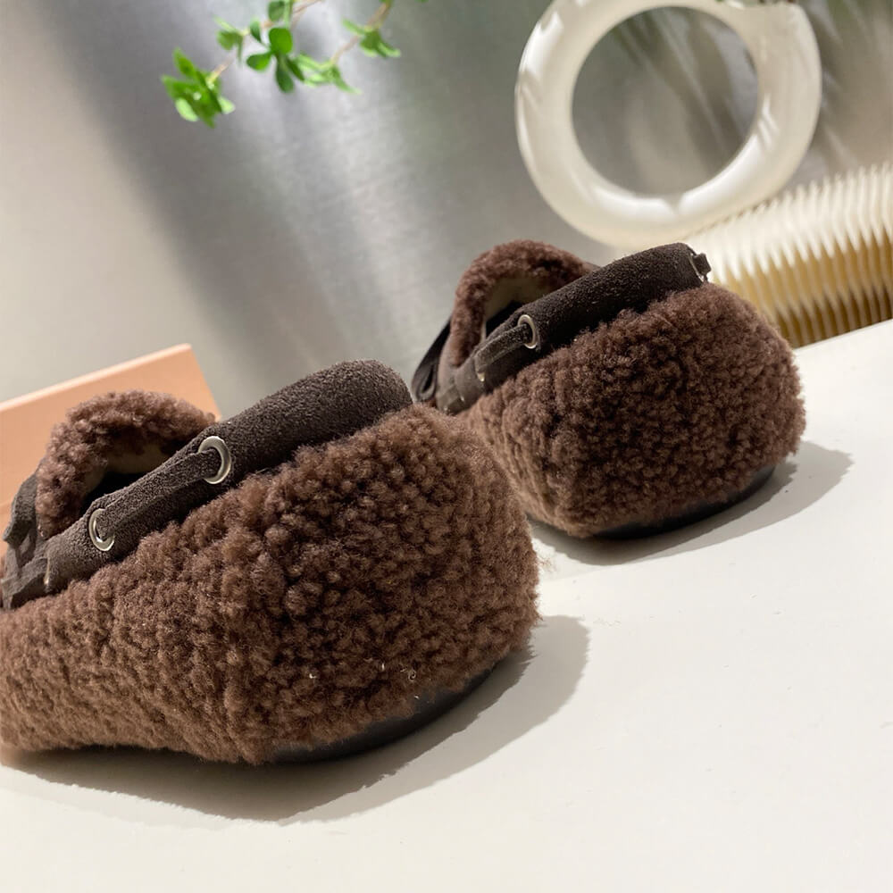 M1um1u Shearing loafers