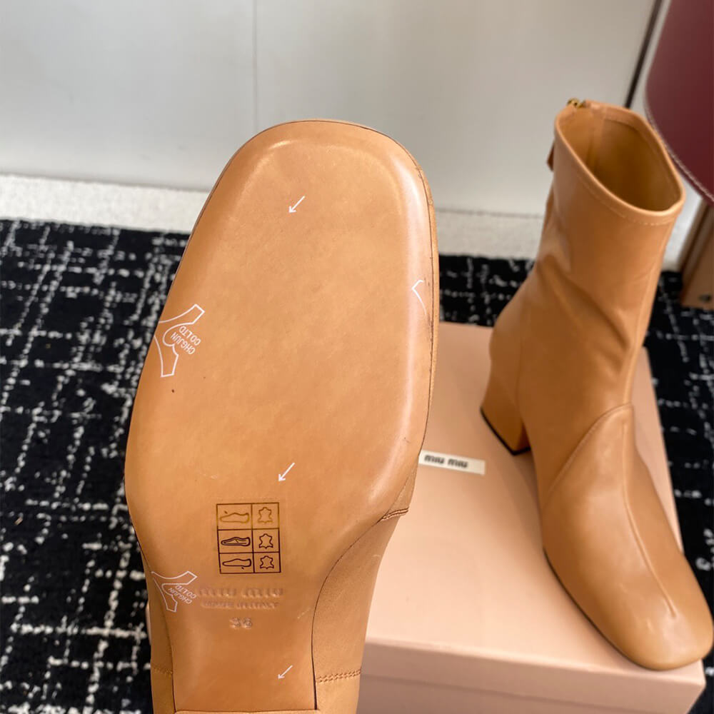 M1um1u Nappa leather booties